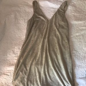 Silver and gray shift mini dress